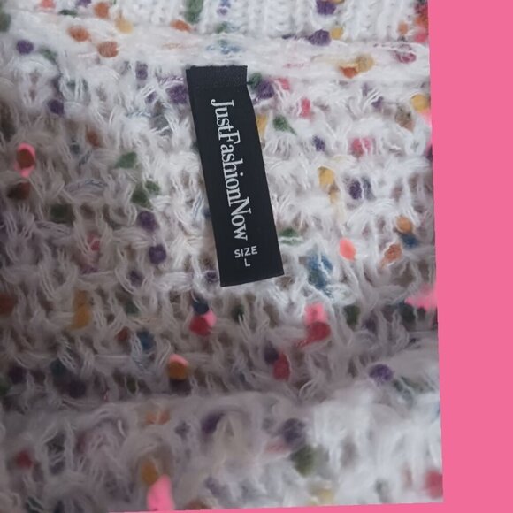 JustFashionNow Womens Confetti pattern Knit Sweater size Large - Picture 3 of 10